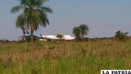 El avión en el que viajaban 162 pasajeros /PABLO CALUCHO