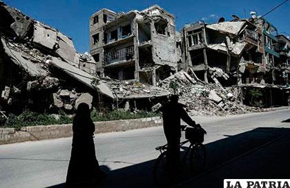 Edificios destruidos por los bombardeos