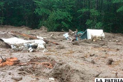 El alud arrasó todo a su paso en el Sur de Chile