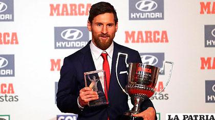 Lionel Messi ganó este lunes dos premios, el Trofeo Pichichi y el Trofeo Alfredo Di Stéfano