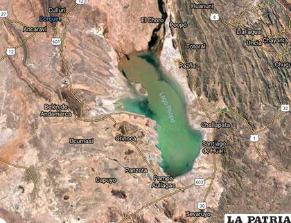 Según Google Maps aún hay agua en el Poopó, la realidad es distinta