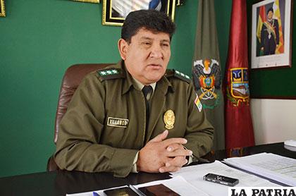 El comandante Departamental de Policía, coronel Walter Villamor