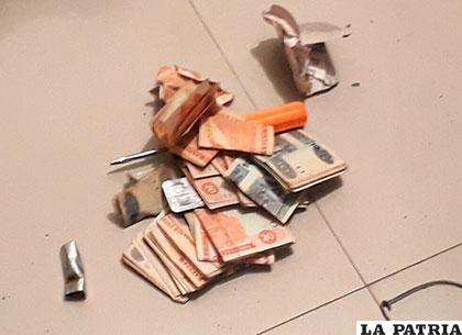 Parte del botín que tenían al momento de ser aprehendidos