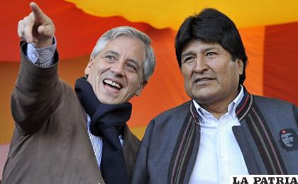 El Presidente Evo Morales y el Vicepresidente Álvaro García Linera, tienen vía libre para su repostulación /EJU.TV