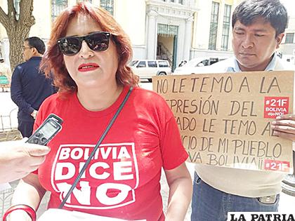 Neusa López es activista de la plataforma Bolivia dijo No /LA PATRIA