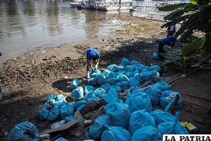 Las bolsas de plástico sacadas del río Nilo /yimg.com
