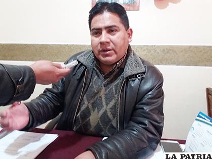 Ejecutivo del magisterio urbano de Oruro, Rimmy Gonzales /LA PATRIA /ARCHIVO