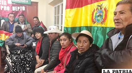El piquete de huelga de hambre que fue instalado en La Paz /RRSS