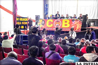 Una escena del ampliado nacional de emergencia del ente que aglutina a los obreros del país /APG