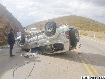 Así quedó el motorizado tras lo ocurrido /LA PATRIA