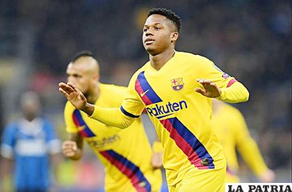Ansu Fati, anotó el gol del triunfo del Barcelona 2-1 ante el Inter /as.com
