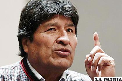 Expresidente de Bolivia Evo Morales durante una conferencia de prensa en Ciudad de México /EFE