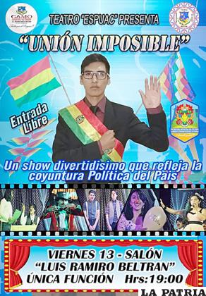 Municipio de Oruro apoya el teatro con presentación del elenco Espuac /Espuac