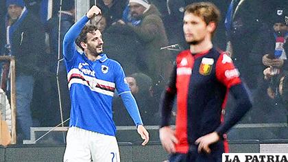 Manolo Gabbiadini anotó el gol de Sampdoria /elsalvador.com