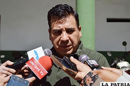El director de la Felcc, coronel Manuel Vergara brindó la información /LA PATRIA
