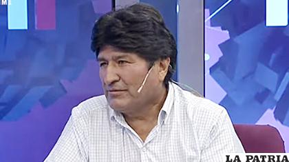 Evo Morales durante su entrevista /CAPTURA DE PANTALLA