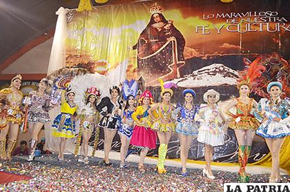 Las 12 finalistas que buscan el título de Predilecta del Carnaval de Oruro 2020 /LA PATRIA