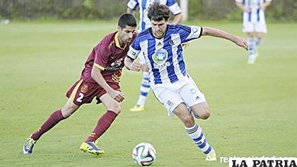 Con la Real Sociedad tuvo la oportunidad de jugar en la Copa del Rey