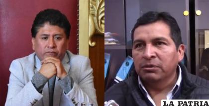 Saúl Aguilar (alcalde) y Edson Oczachoque (gobernador) /LA PATRIA