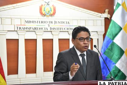 Iván Lima, ministro de Justicia y Transparencia Institucional /ABI