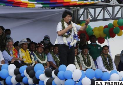 Morales en una concentración política /APG