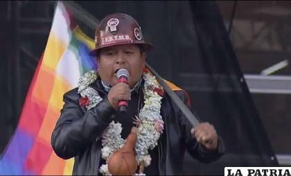 Huarachi arremetió contra Santa Cruz durante la concentración del MAS /Captura Red Uno