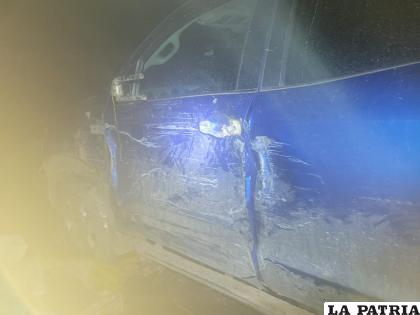 La camioneta secuestrada presentaba daños en su estructura /Cortesía