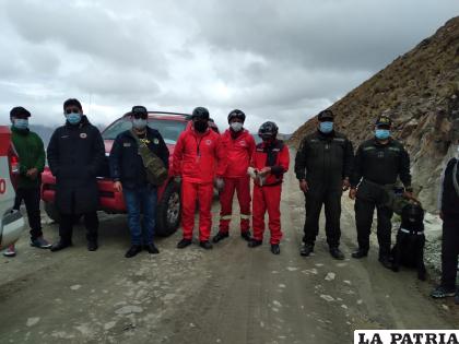 La búsqueda y rastrillaje se evidenció ayer en Huanuni /Cortesía