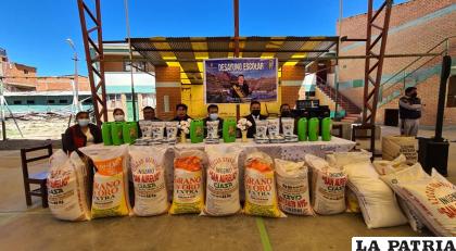Ayer se inició la entrega del paquete de alimentos en Huanuni /GAMH