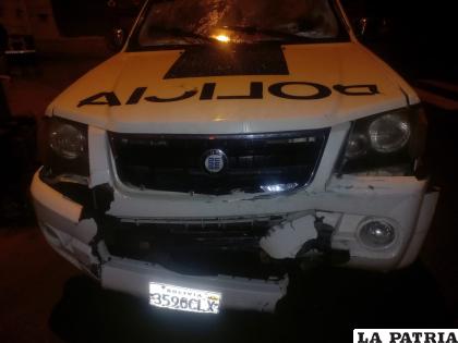 El motorizado del “verde olivo” registró daños en la parte frontal
 /Cortesía
