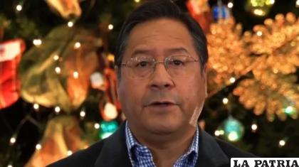 El Presidente Luis Arce durante el mensaje de Navidad /INNOVAPRESS