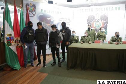 Ambos sindicados fueron presentados ayer 
/Viceministerio de Seguridad Ciudadana