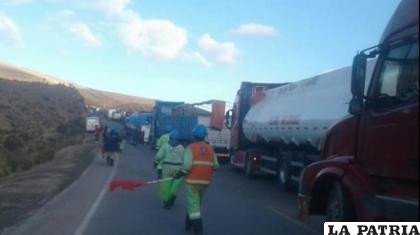 Bloqueo en el sector de Confital /Fuente RR.SS.