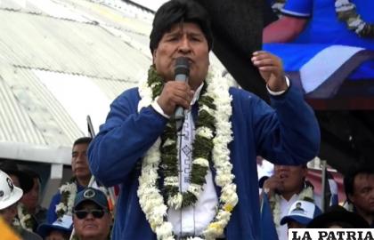 Evo Morales celebró a su estilo en Sacaba /Captura