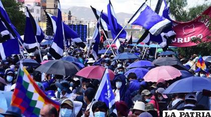 Militantes del MAS durante una concentración /RR.SS.