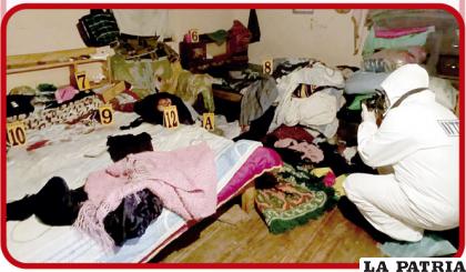 4)
En medio de un desmedido consumo de bebidas alcohólicas, la inquilina Fabiola Nilda D.T. de 31 años, asesinó a la dueña de casa, Herminia O.V. de 65, al clavarle nueve cuchilladas en el cuerpo, seis en el abdomen y tres en el cuello.
El crimen sucedió en el municipio de Huanuni el domingo 20 de marzo.