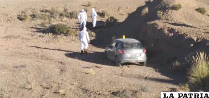 El carro de Juan Cancio fue hallado en la comunidad de Corpani a un km de la ruta Pampa Aullagas-Orinoca el 14 de mayo de 2021 /Archivo LA PATRIA