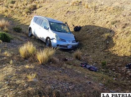 El motorizado terminó con deterioros en su estructura tras el vuelco /Tránsito

