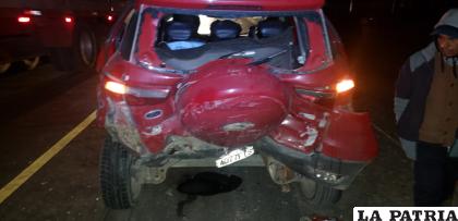 La vagoneta fue colisionada por alcance por el conductor ebrio /Tránsito
