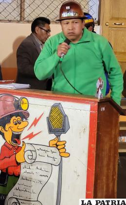 Mario Argollo representará a los trabajadores mineros de Huanuni durante 2023 /RADIO NACIONAL DE HUANUNI

