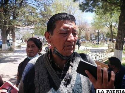 Secretario ejecutivo de la Federación Departamental de Trabajadores Gremiales de Oruro, Abdón Veliz