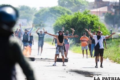 La movilización cruceña se caracterizó por la violencia /APG