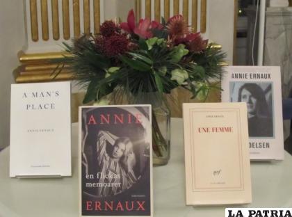 Libros de Annie Ernaux. Foto: Javier Claure C.