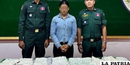 Karen C.L.V., boliviana de 36 años detenida en Camboya/Captura