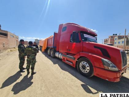 El camión en el que hallaron la droga /LA PATRIA