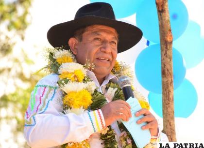 El vicepresidente del país, David Choquehuanca, durante su discurso /VPEP