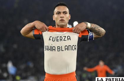 Lautaro dedica su gol a Bahía Blanca por la tragedia /EFE