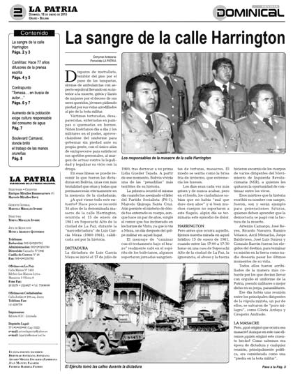 La sangre de la calle Harrington - Periódico La Patria (Oruro - Bolivia)