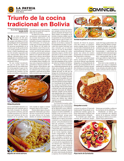 Triunfo de la cocina tradicional en Bolivia - Periódico La Patria (Oruro -  Bolivia)